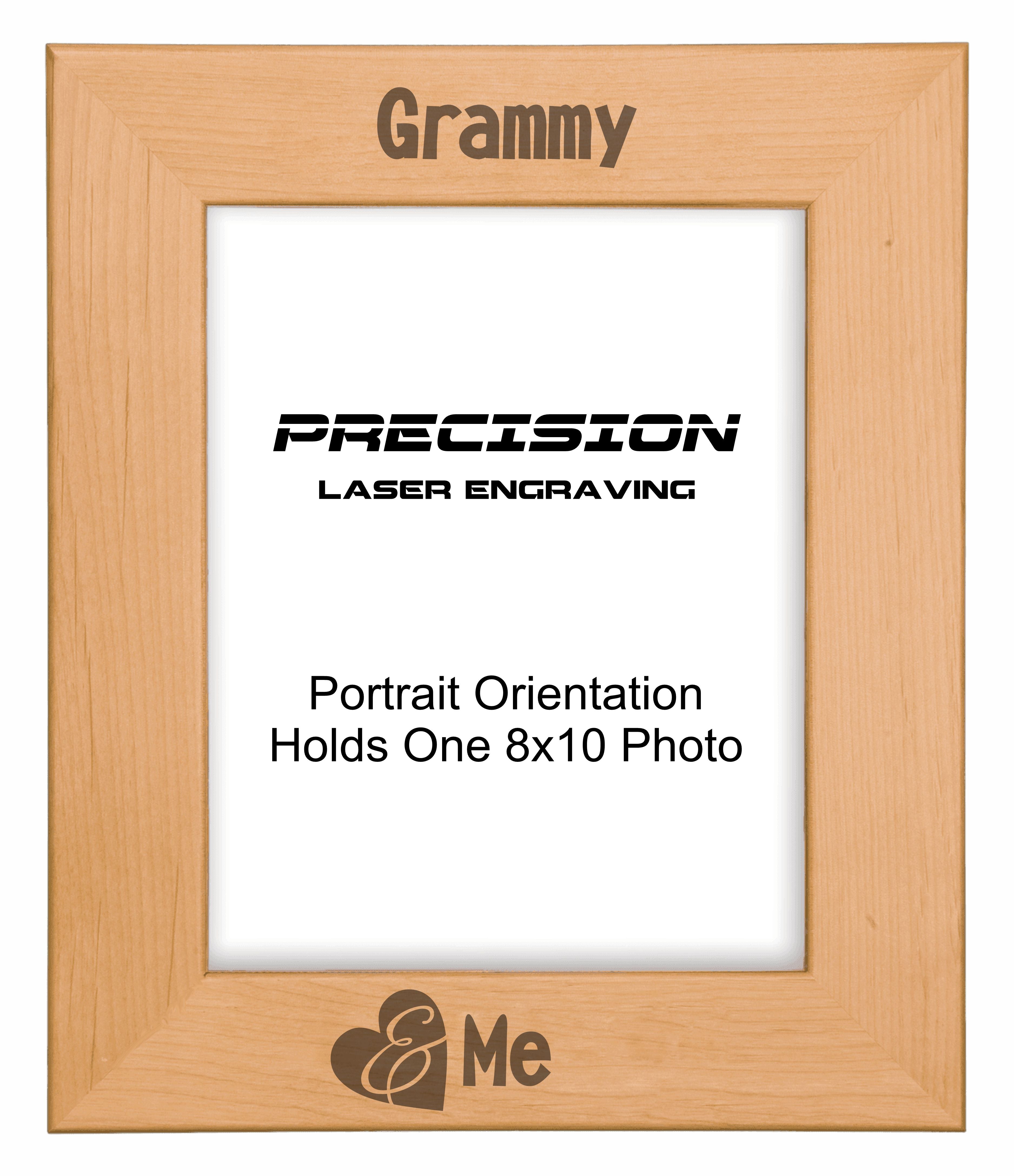 Grammy and Me Heart Picture Frame, Engraved Natural Wood Photo Frame, 4x6 5x7 8x10, Grandma Gift