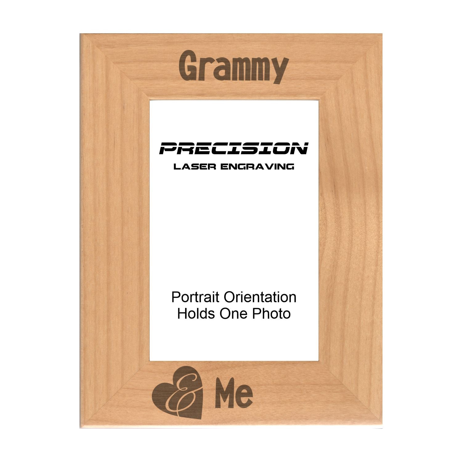 Grammy and Me Heart Picture Frame, Engraved Natural Wood Photo Frame, 4x6 5x7 8x10, Grandma Gift