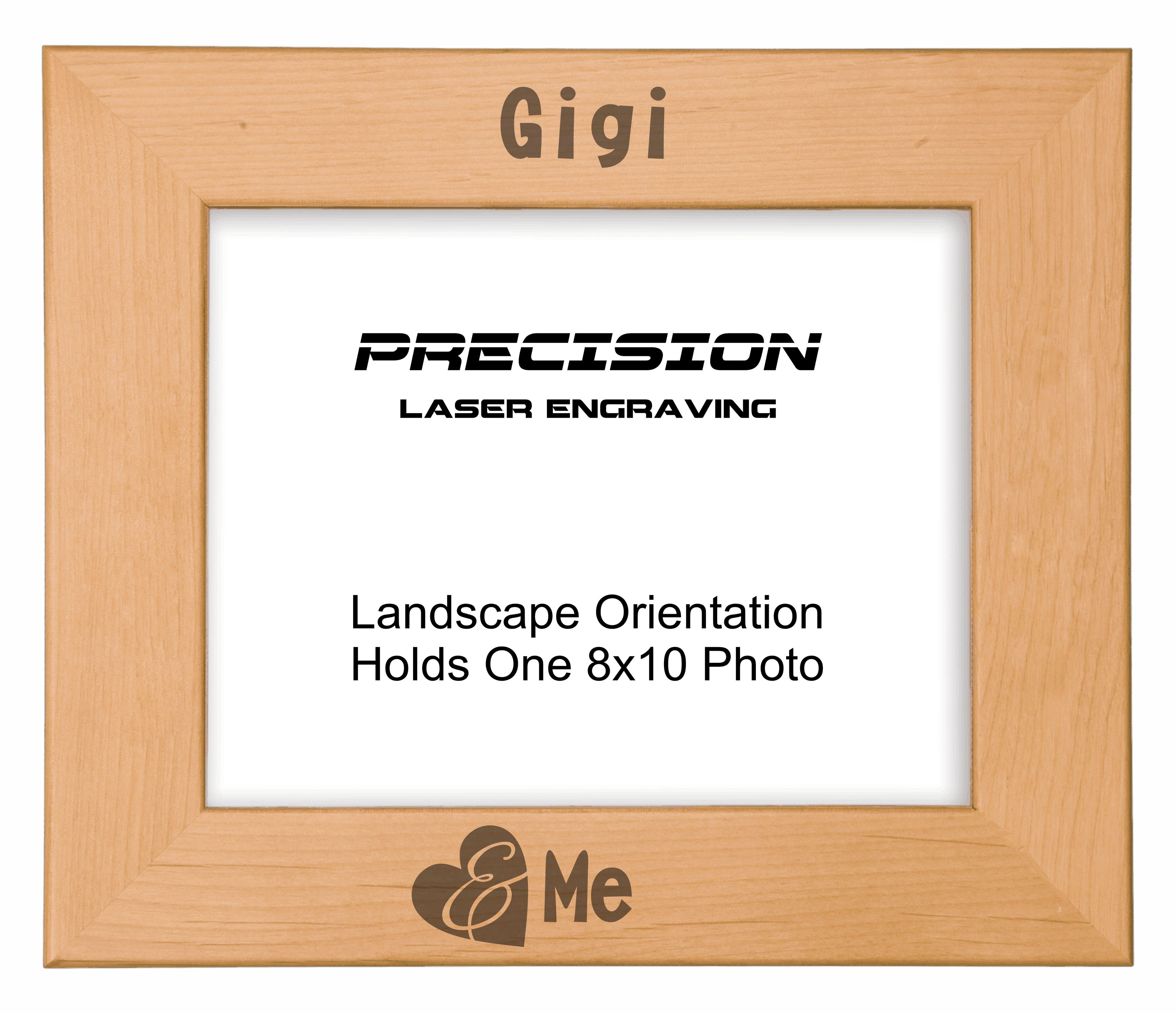 Gigi and Me Heart Picture Frame, Engraved Natural Wood Photo Frame, 4x6 5x7 8x10, Grandma Gift
