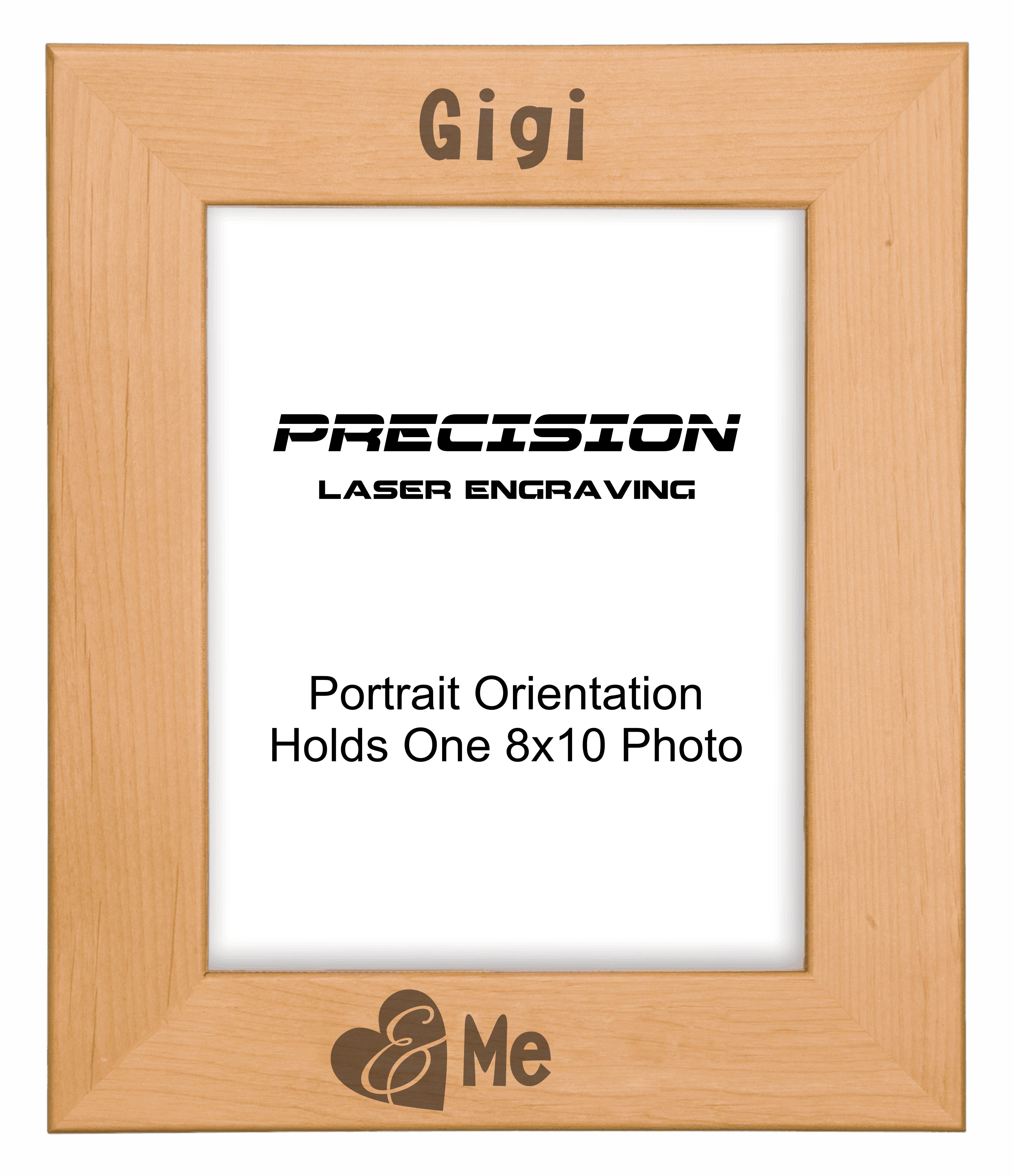 Gigi and Me Heart Picture Frame, Engraved Natural Wood Photo Frame, 4x6 5x7 8x10, Grandma Gift