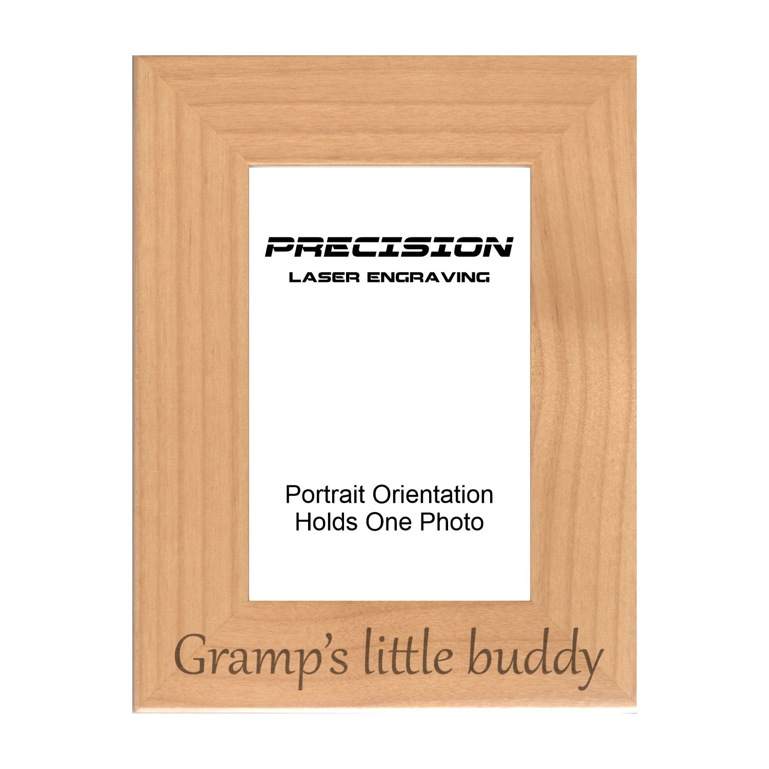 Gramp's Little Buddy Picture Frame, Engraved Natural Wood Photo Frame, 4x6 5x7 8x10