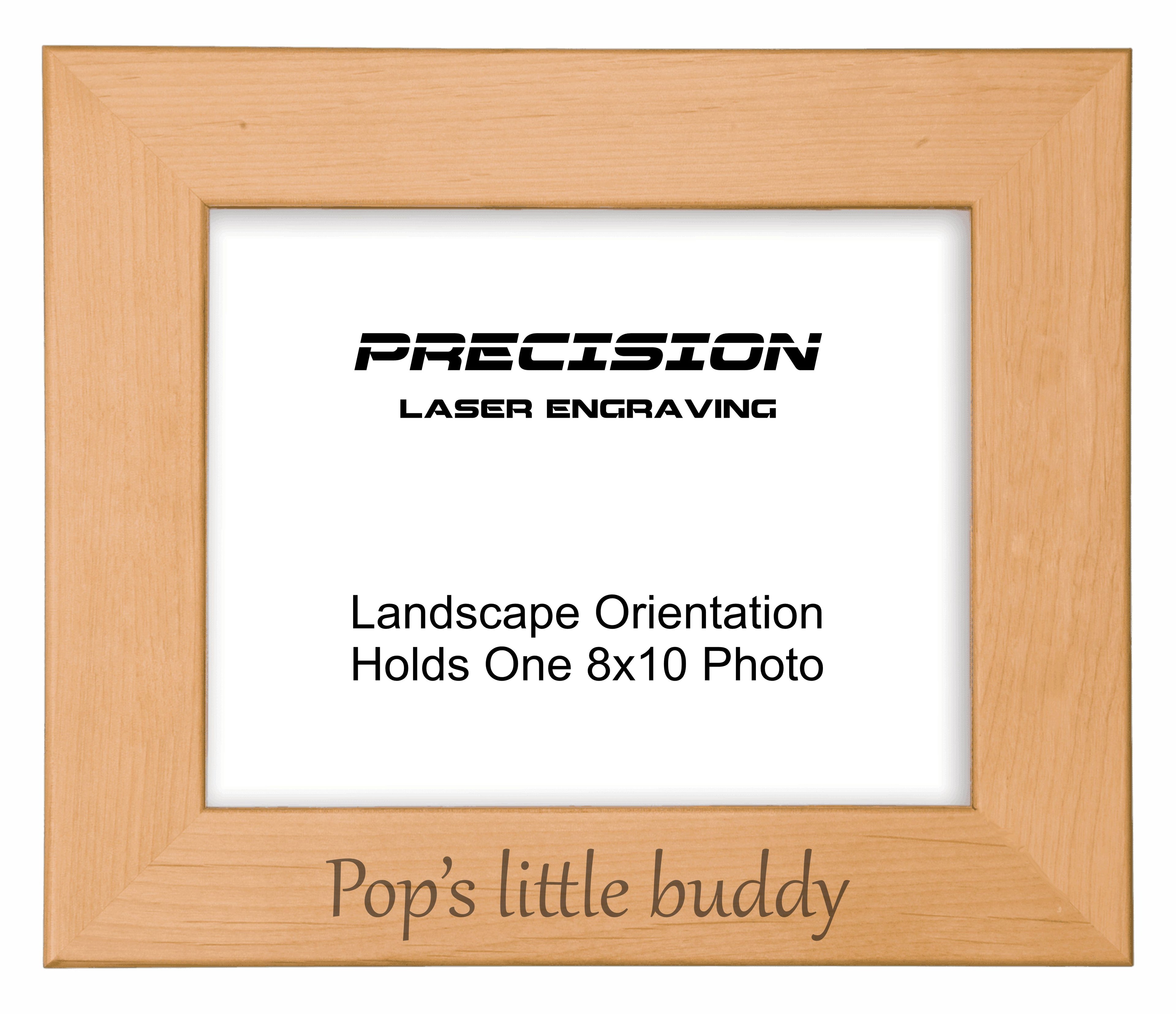 Pop's Little Buddy Picture Frame, Engraved Natural Wood Photo Frame, 4x6 5x7 8x10