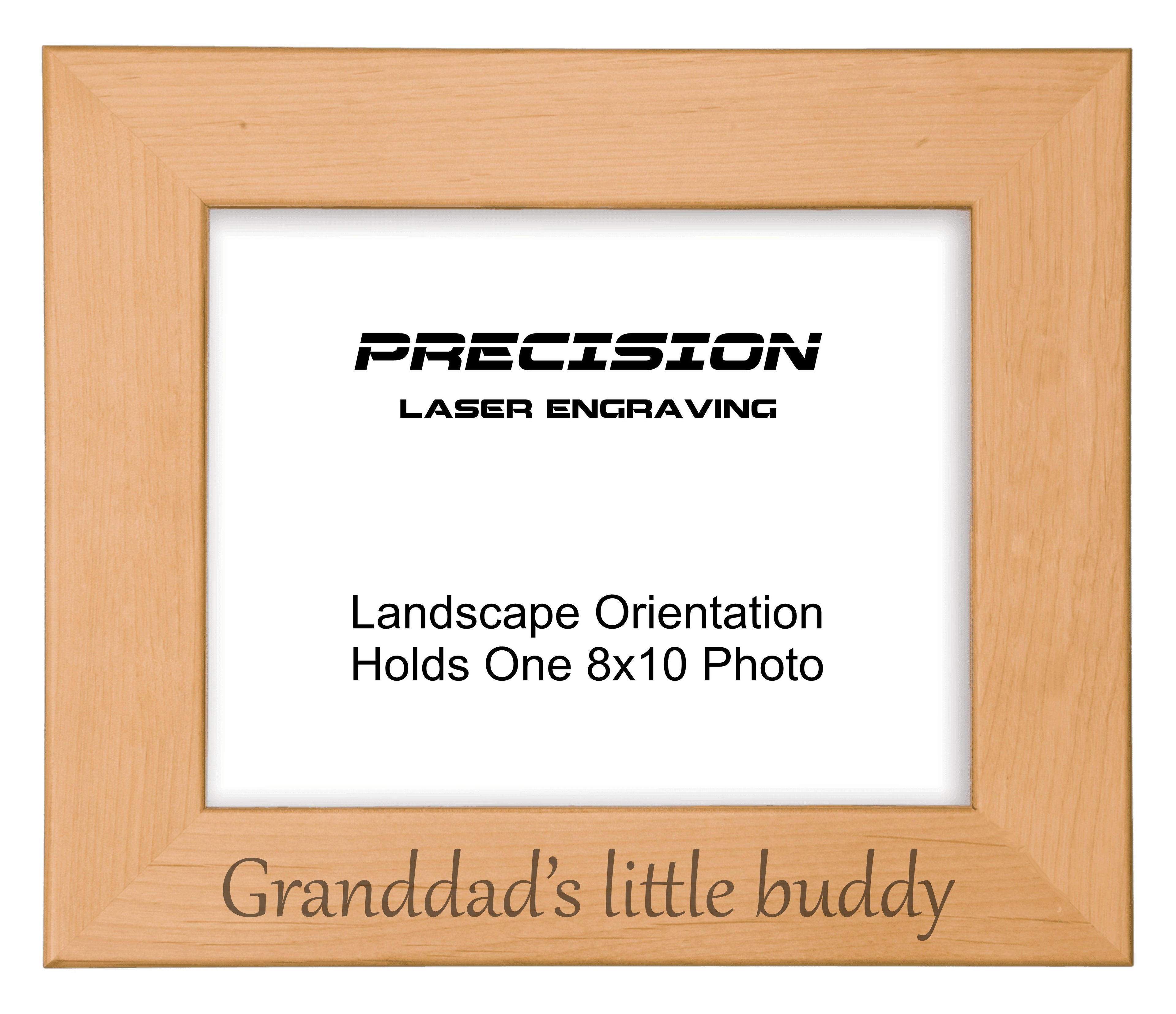 Granddad's Little Buddy Picture Frame, Engraved Natural Wood Photo Frame, 4x6 5x7 8x10