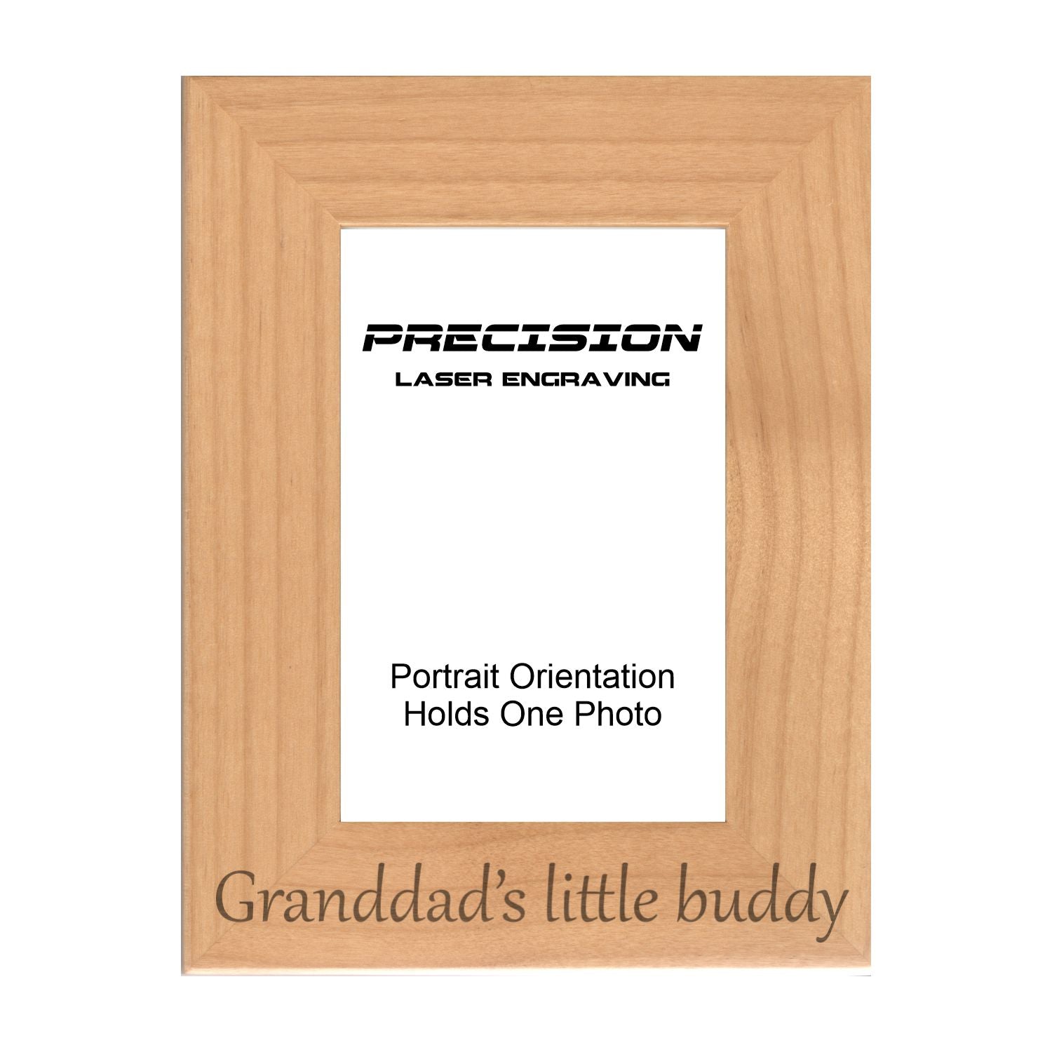 Granddad's Little Buddy Picture Frame, Engraved Natural Wood Photo Frame, 4x6 5x7 8x10