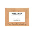 Pop Pop's Little Buddy Picture Frame, Engraved Natural Wood Photo Frame, 4x6 5x7 8x10