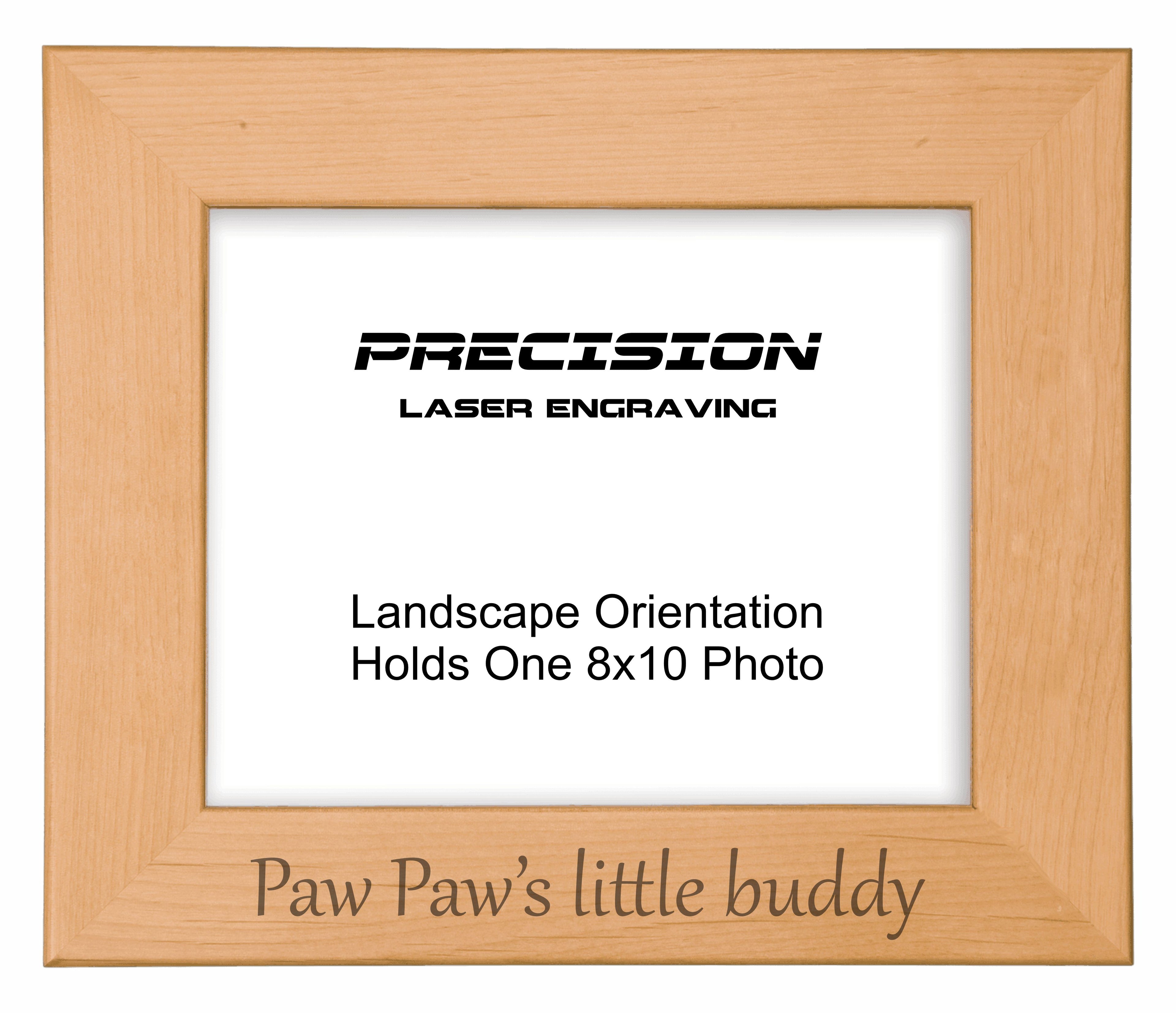Paw Paw's Little Buddy Picture Frame, Engraved Natural Wood Photo Frame, 4x6 5x7 8x10