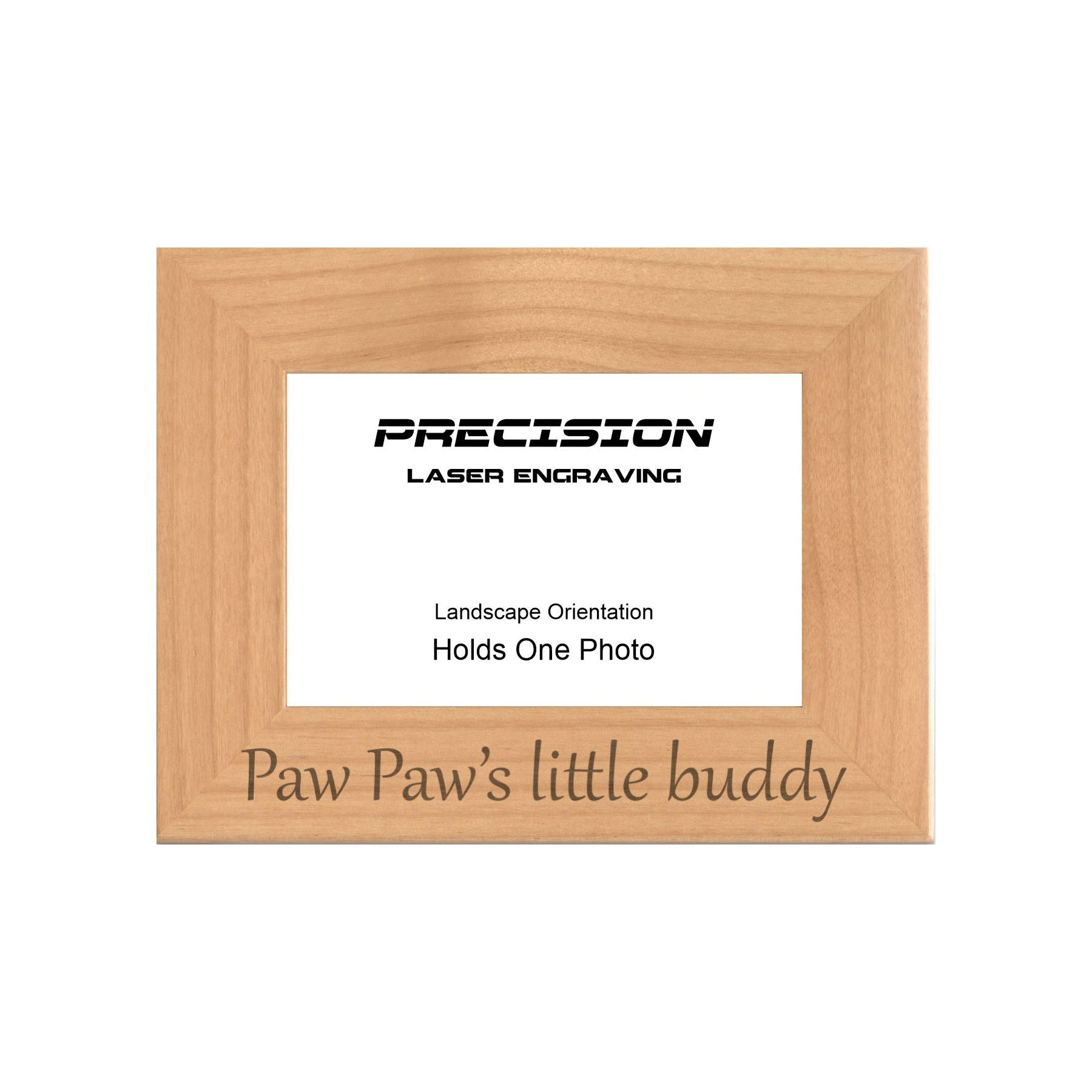 Paw Paw's Little Buddy Picture Frame, Engraved Natural Wood Photo Frame, 4x6 5x7 8x10