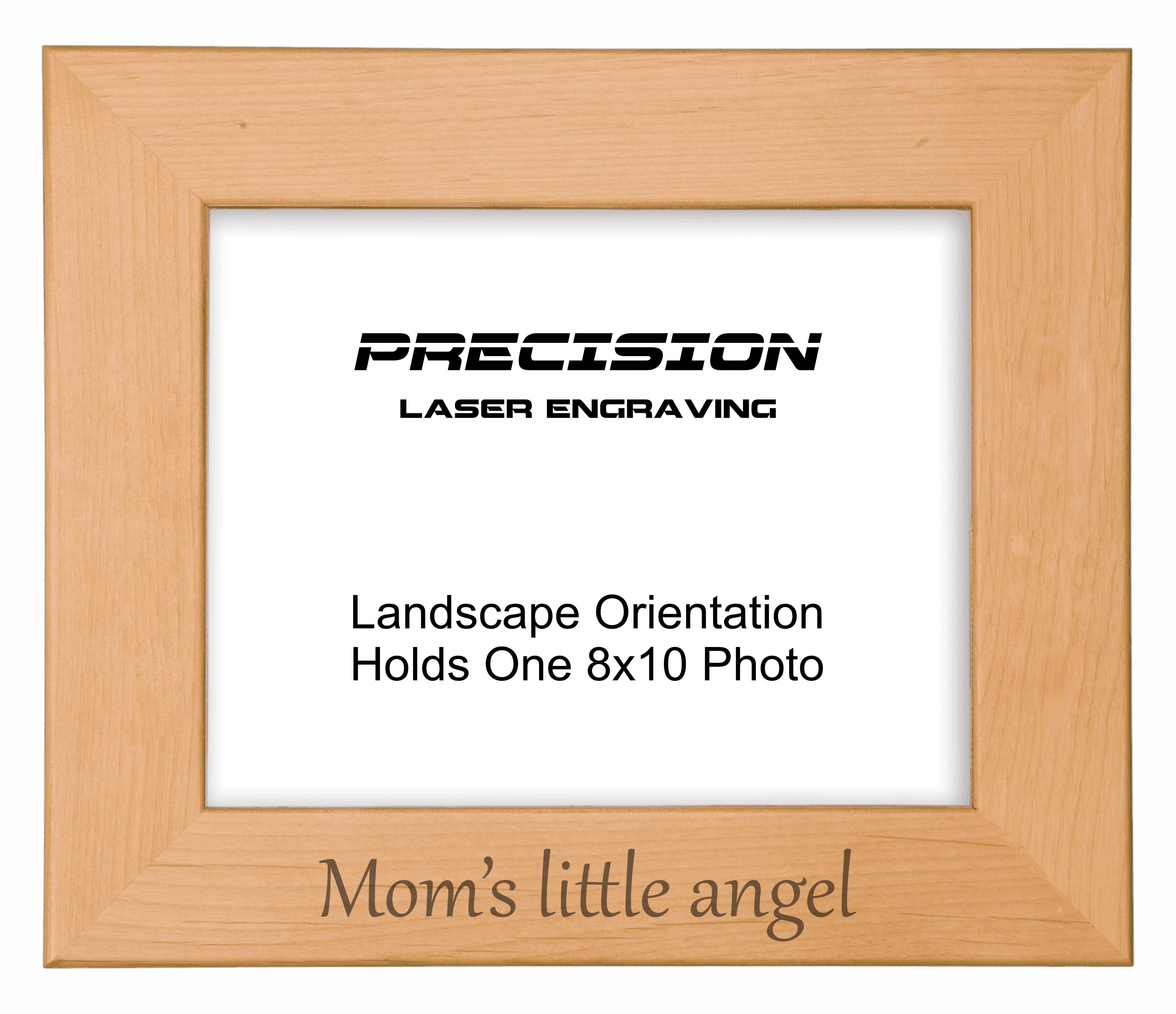 Mom's Little Angel Picture Frame, Engraved Natural Wood Photo Frame, 4x6 5x7 8x10