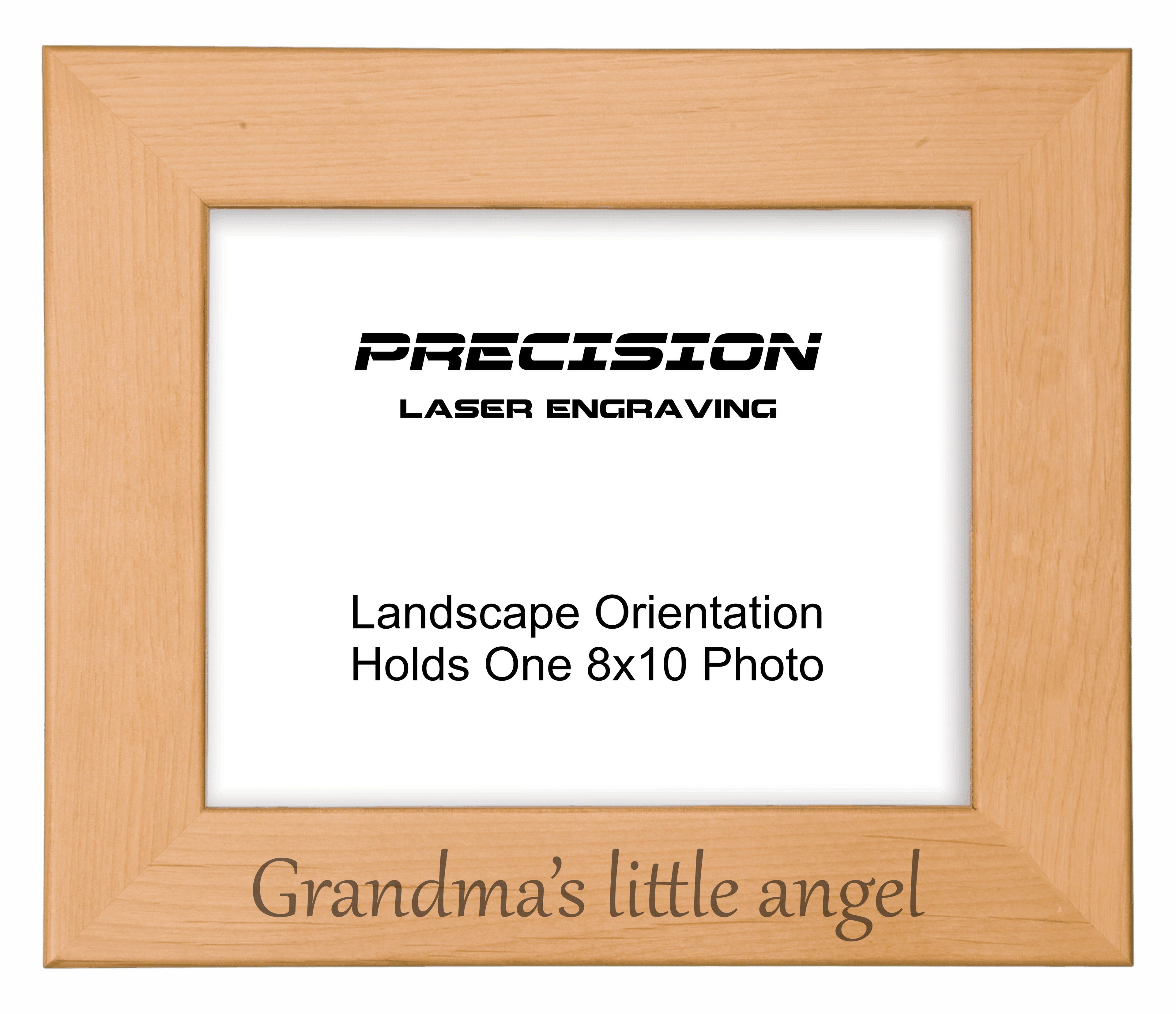 Grandma's Little Angel Picture Frame, Engraved Natural Wood Photo Frame, 4x6 5x7 8x10