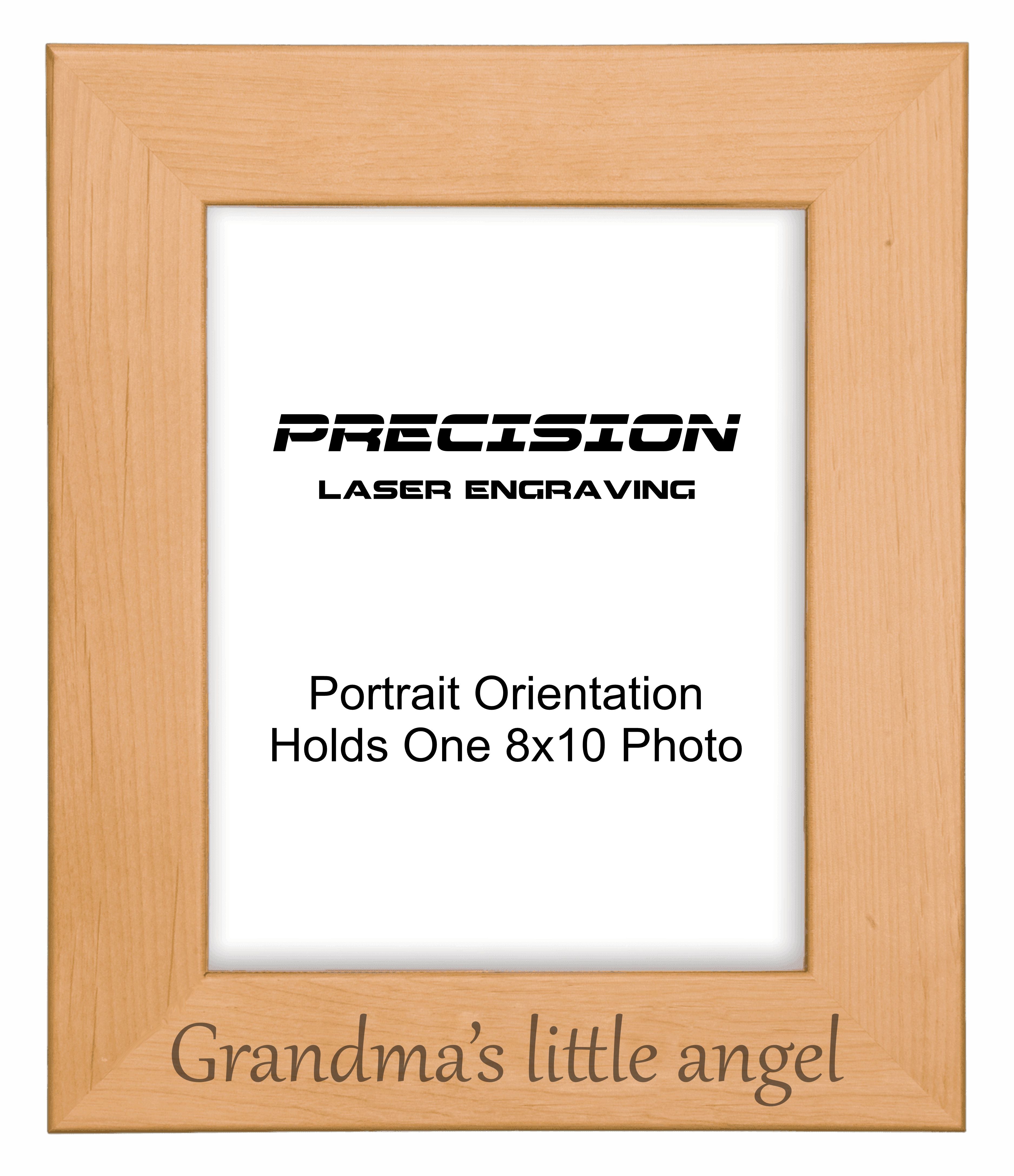 Grandma's Little Angel Picture Frame, Engraved Natural Wood Photo Frame, 4x6 5x7 8x10