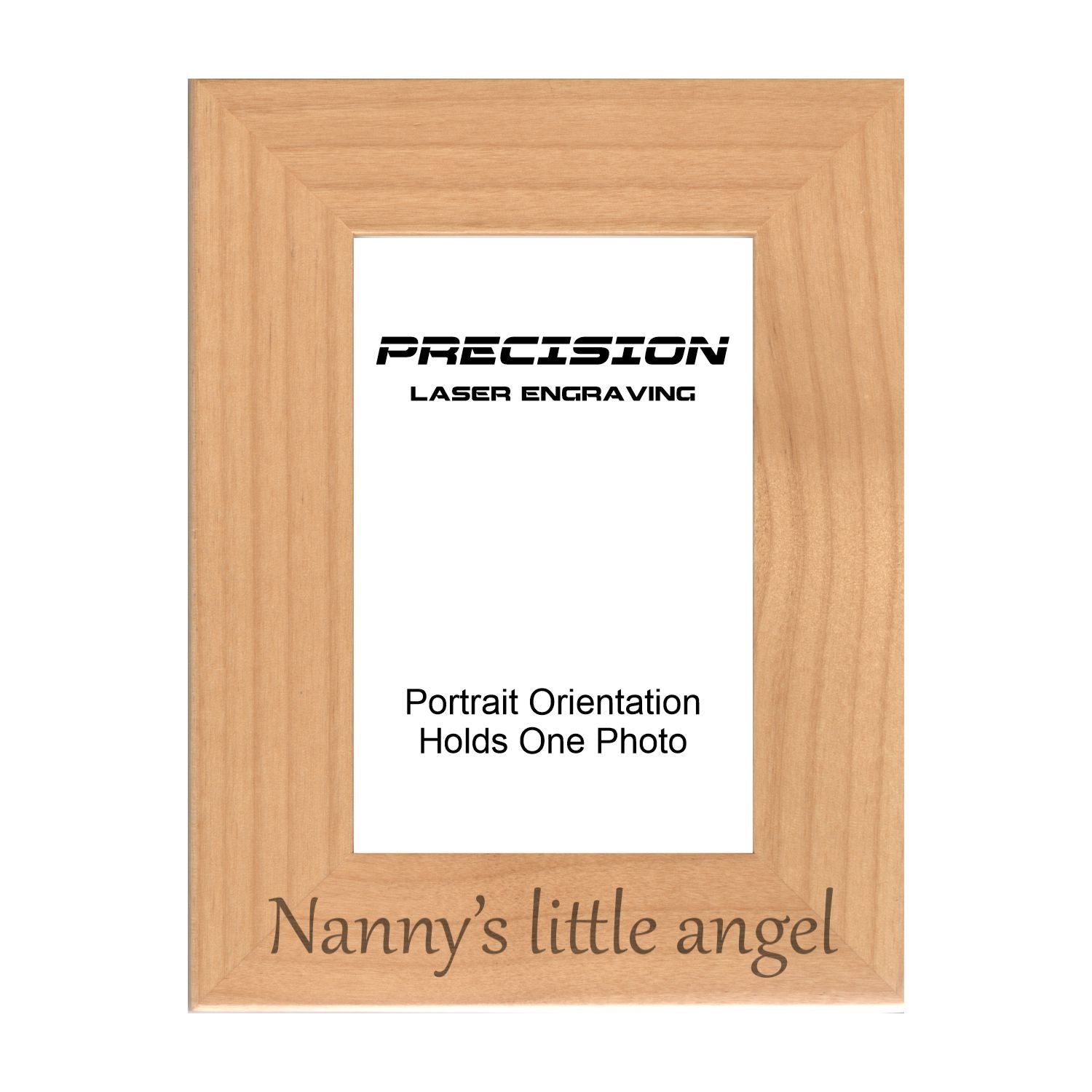 Nanny's Little Angel Picture Frame, Engraved Natural Wood Photo Frame, 4x6 5x7 8x10