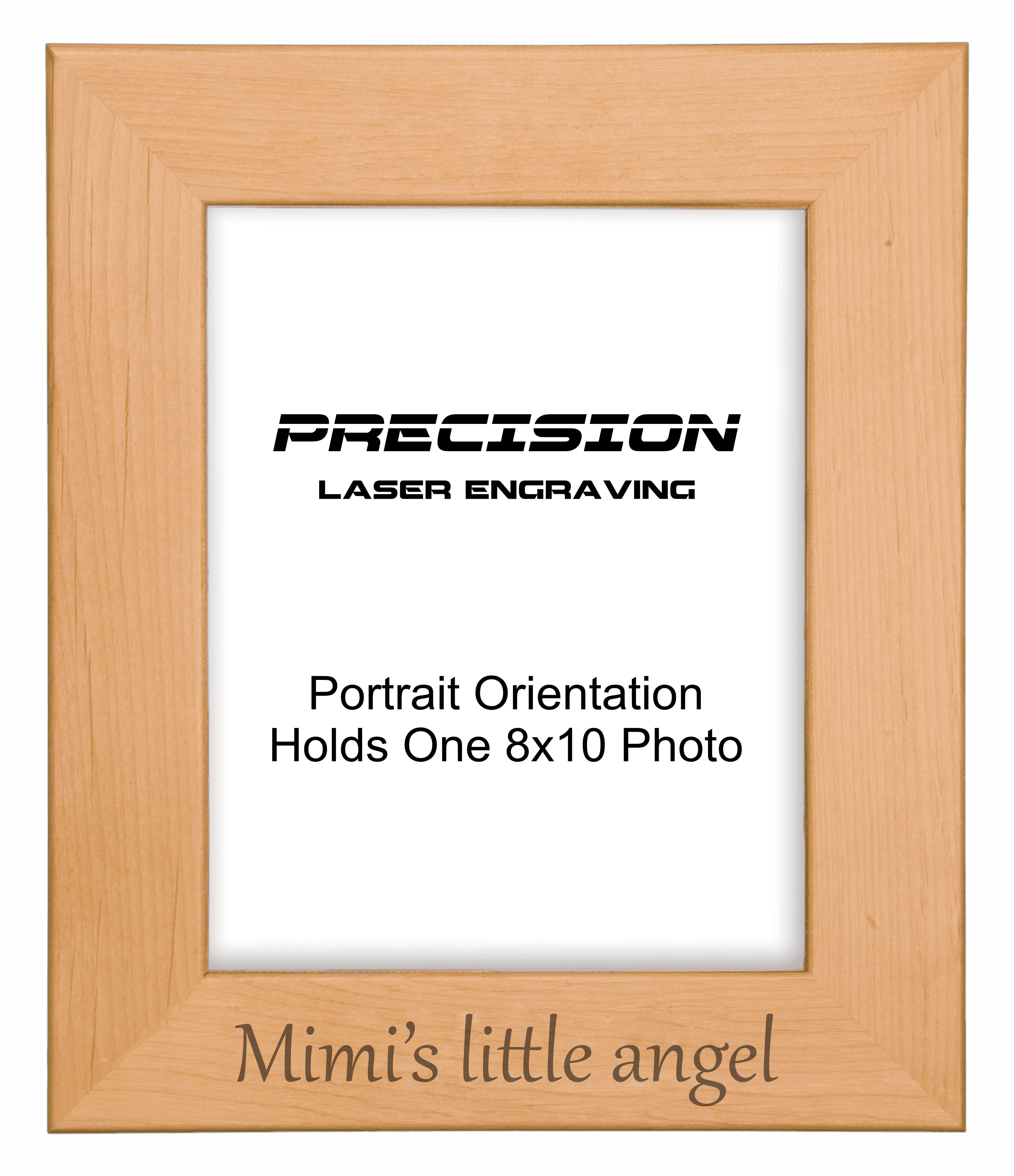 Mimi's Little Angel Picture Frame, Engraved Natural Wood Photo Frame, 4x6 5x7 8x10