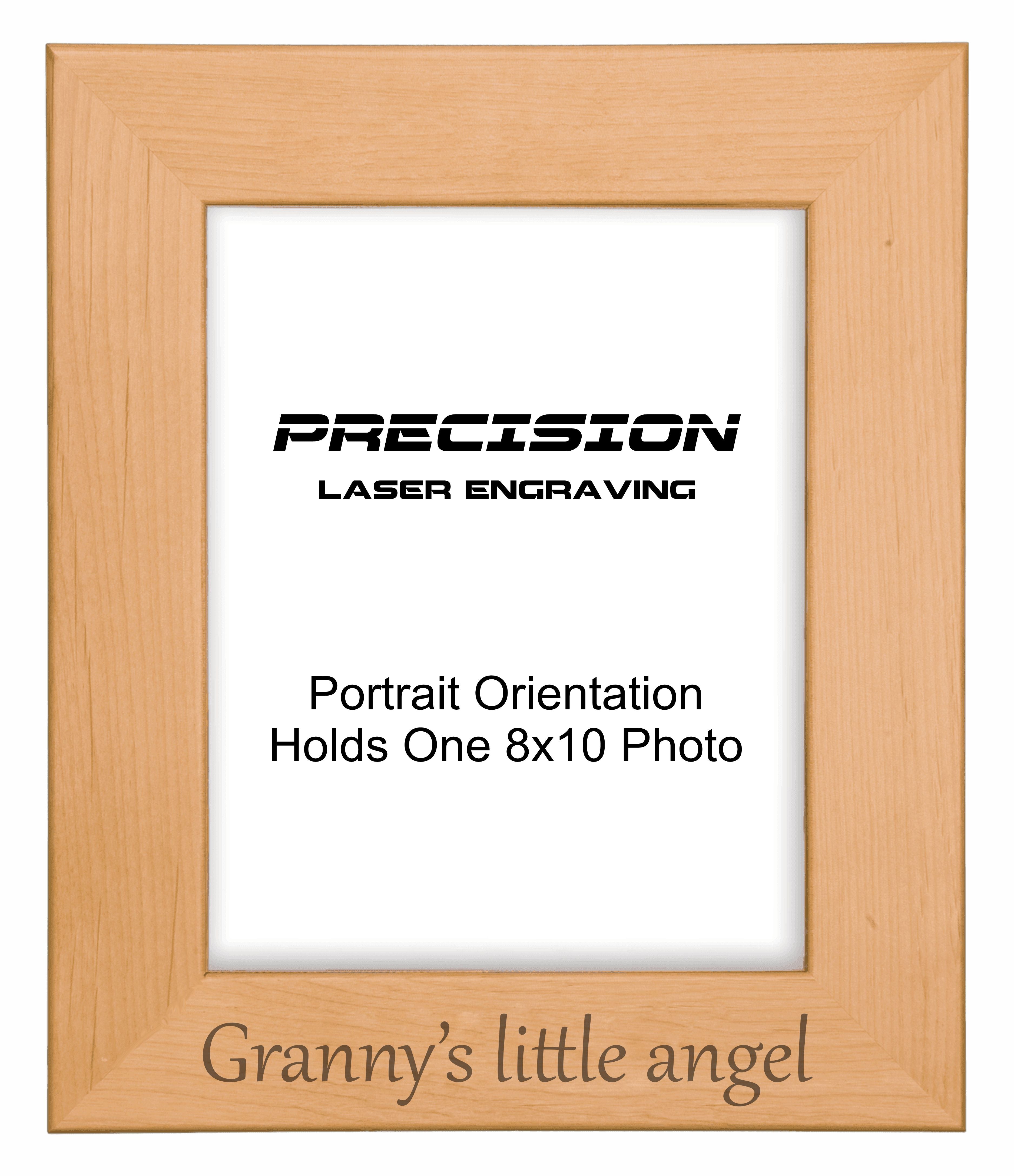 Granny's Little Angel Picture Frame, Engraved Natural Wood Photo Frame, 4x6 5x7 8x10