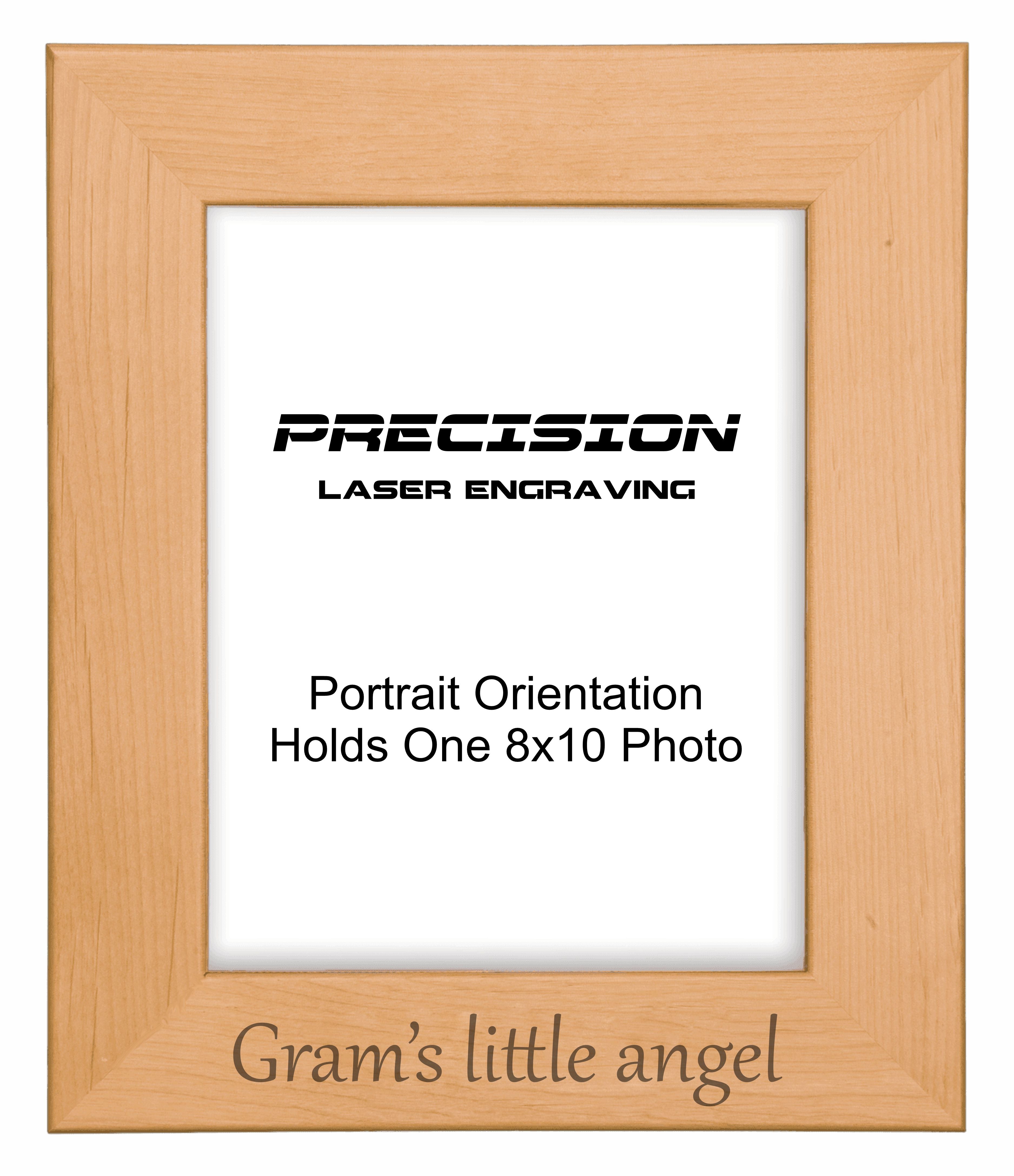 Gram's Little Angel Picture Frame, Engraved Natural Wood Photo Frame, 4x6 5x7 8x10