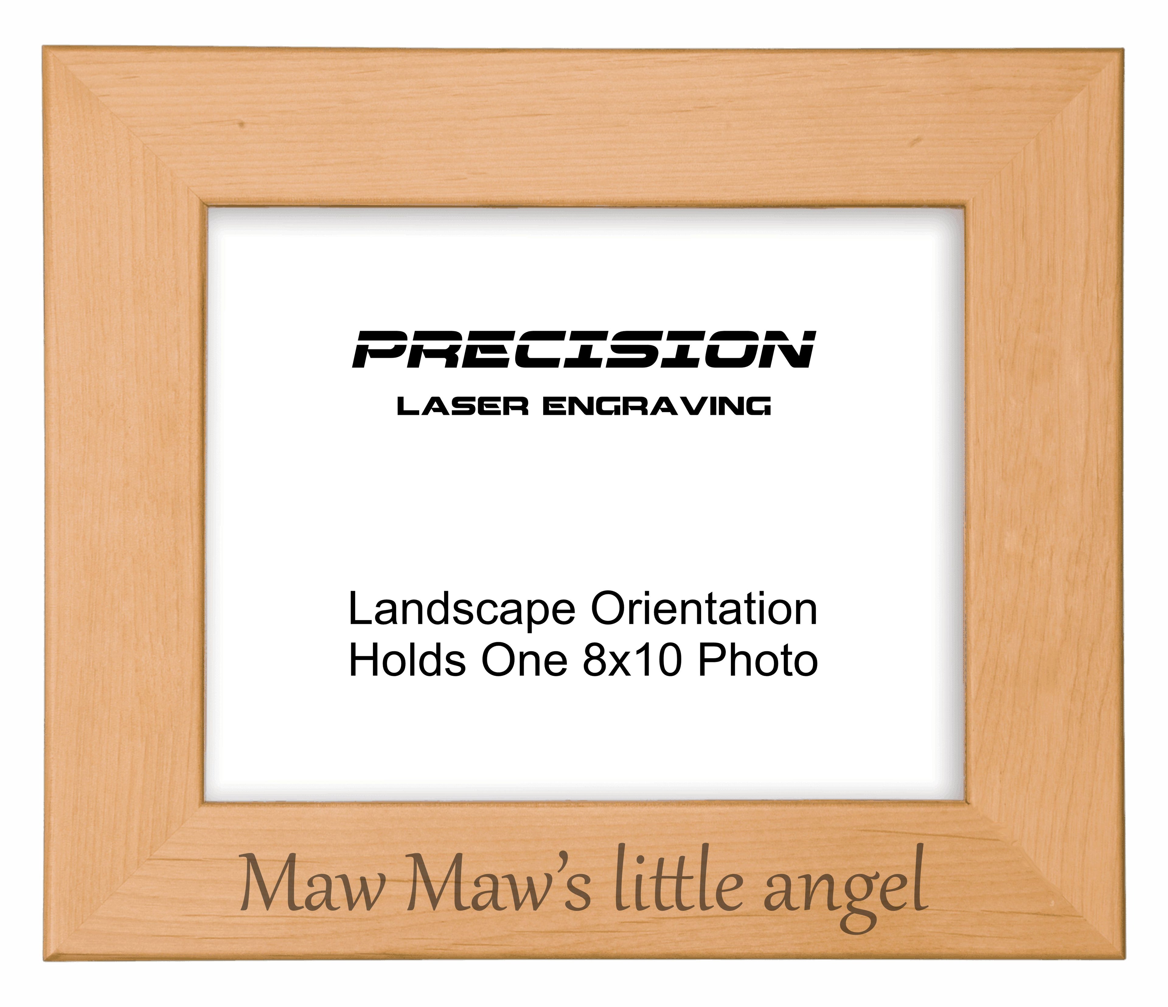 Maw Maw's Little Angel Picture Frame, Engraved Natural Wood Photo Frame, 4x6 5x7 8x10