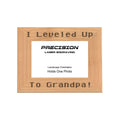 I leveled up to Grandpa Picture Frame, Engraved Natural Wood Photo Frame, 4x6 5x7 8x10, Gamer Gift