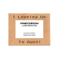 I leveled up to Aunt Picture Frame, Engraved Natural Wood Photo Frame, 4x6 5x7 8x10, Gamer Gift