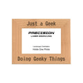 Just a Geek Doing Geeky Things Picture Frame, Engraved Natural Wood Photo Frame, 4x6 5x7 8x10, Funny Gifts
