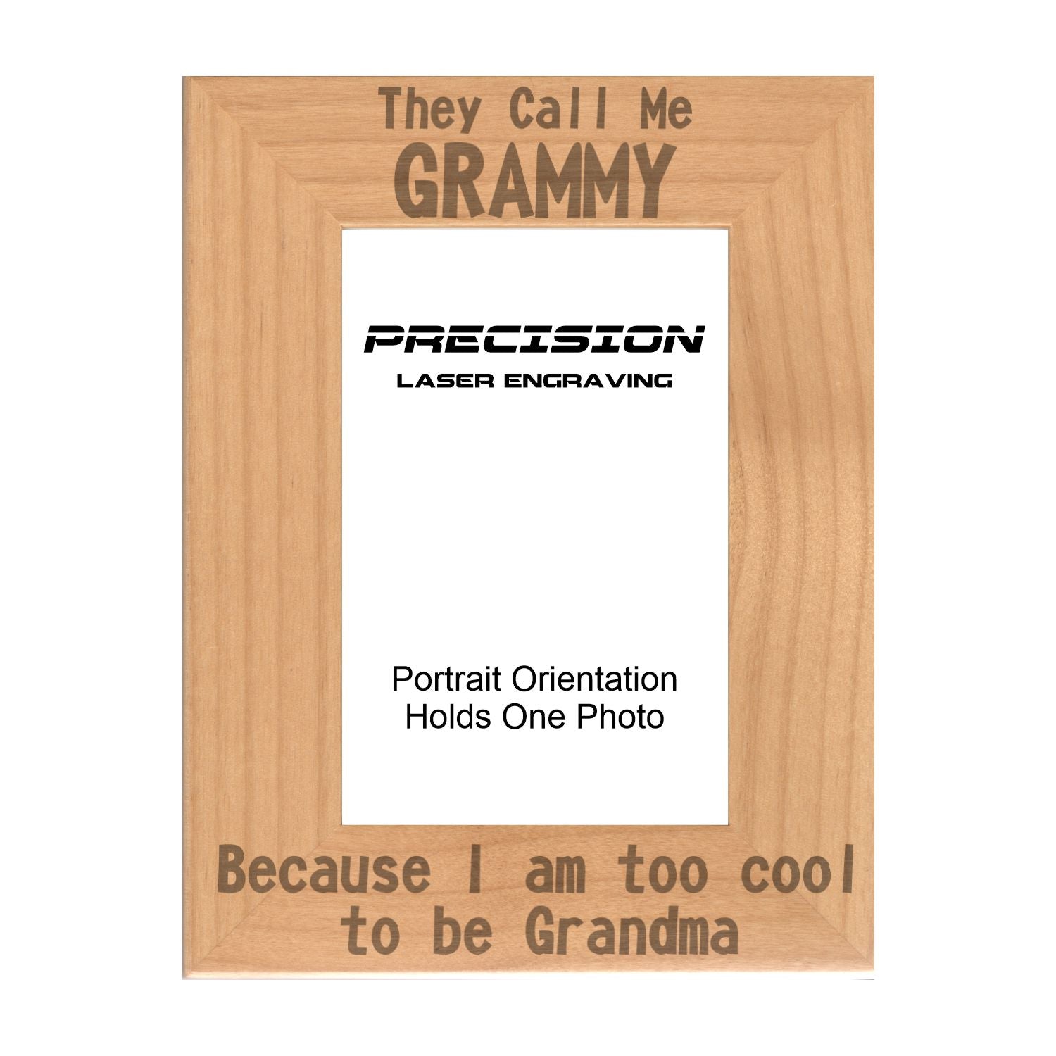 Call me Grammy Too Cool to be Grandma Picture Frame, Engraved Natural Wood Photo Frame, 4x6 5x7 8x10