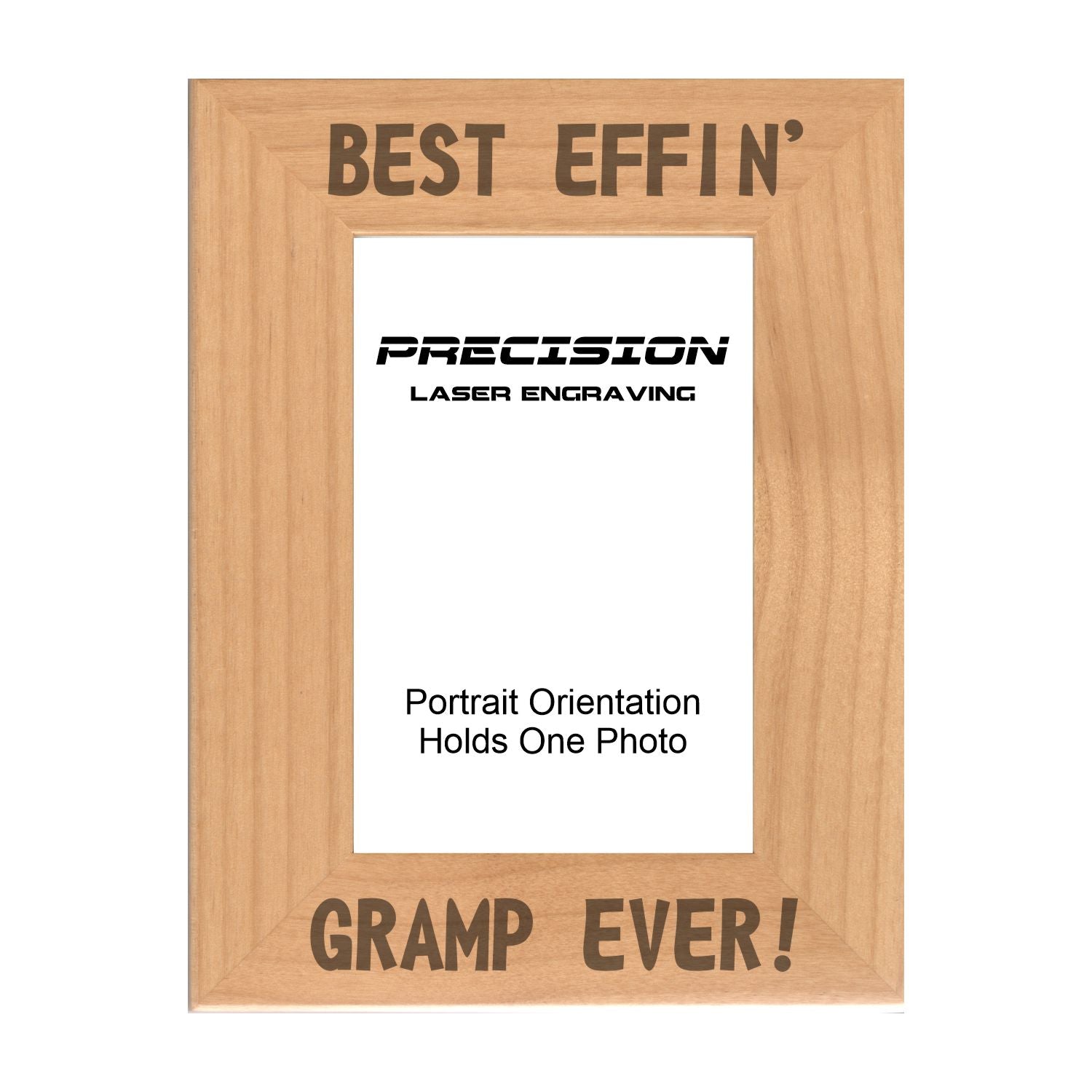 Best Effin Gramp Ever Picture Frame, Engraved Natural Wood Photo Frame, 4x6 5x7 8x10, Funny Gifts