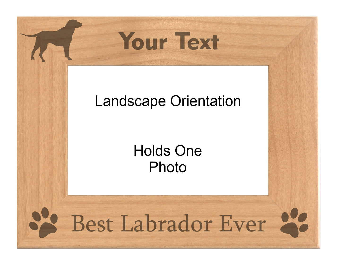 Personalized Best Labrador Ever Engraved Picture Frame, Natural Wood Photo Frame with Your Custom Text, 4x6 5x7 8x10