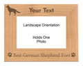 Personalized Best German Shepherd Ever Engraved Picture Frame, Natural Wood Photo Frame with Your Custom Text, 4x6 5x7 8x10