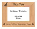 Personalized Best Golden Retriever Ever Engraved Picture Frame, Natural Wood Photo Frame with Your Custom Text, 4x6 5x7 8x10