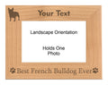 Personalized Best French Bulldog Ever Engraved Picture Frame, Natural Wood Photo Frame with Your Custom Text, 4x6 5x7 8x10