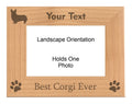 Personalized Best Corgi Ever Engraved Picture Frame, Natural Wood Photo Frame with Your Custom Text, 4x6 5x7 8x10