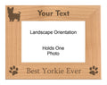 Personalized Best Yorkie Ever Engraved Picture Frame, Natural Wood Photo Frame with Your Custom Text, 4x6 5x7 8x10
