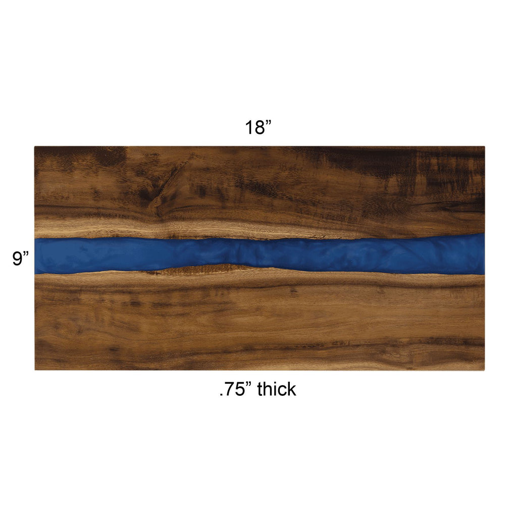 Personalized Everything Tastes Better off Name's Grill Engraved Acacia Wood with Blue Resin Serving Board Tray