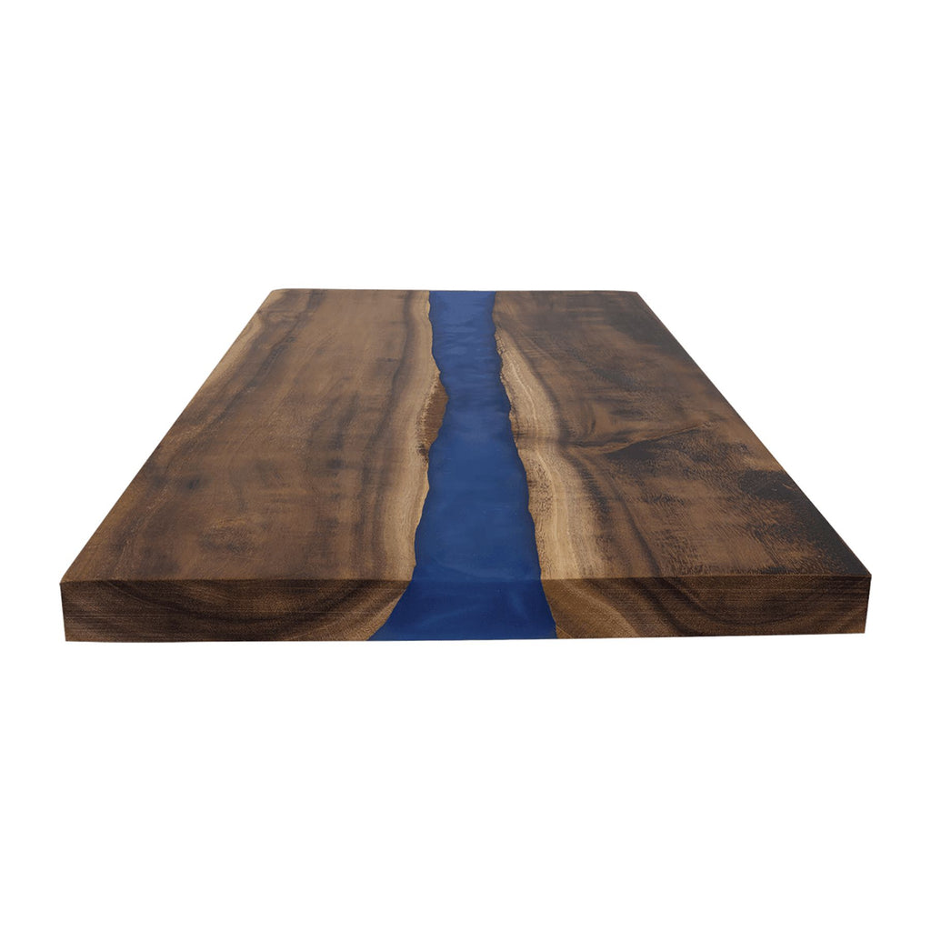 Personalized Everything Tastes Better off Name's Grill Engraved Acacia Wood with Blue Resin Serving Board Tray