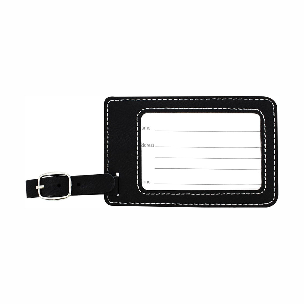 Personalized Engraved Leatherette Luggage Tags 2 pack, Custom Initials