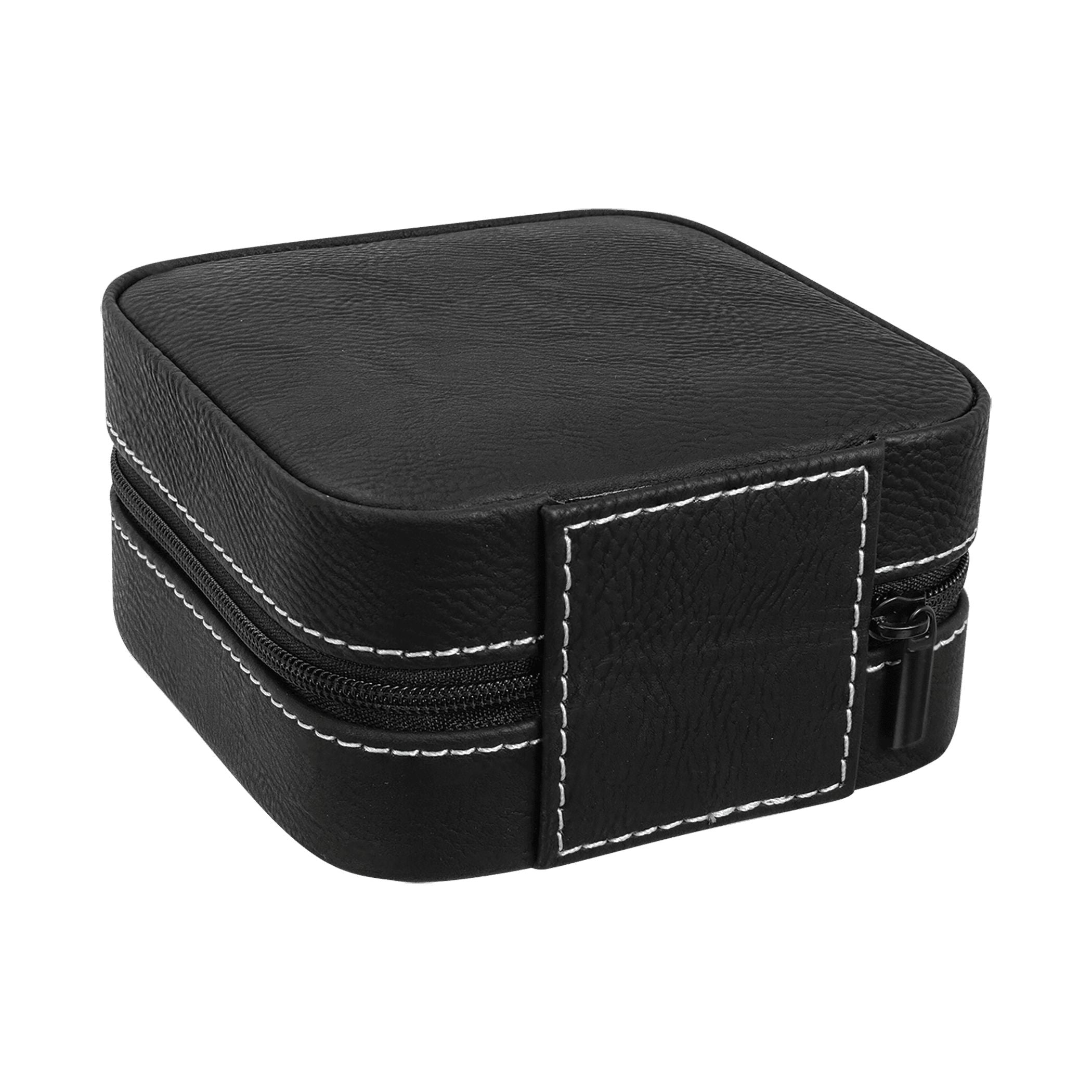 Travel Jewelry Box, Personalized Leatherette Jewelry Case Engraved with Custom Name
