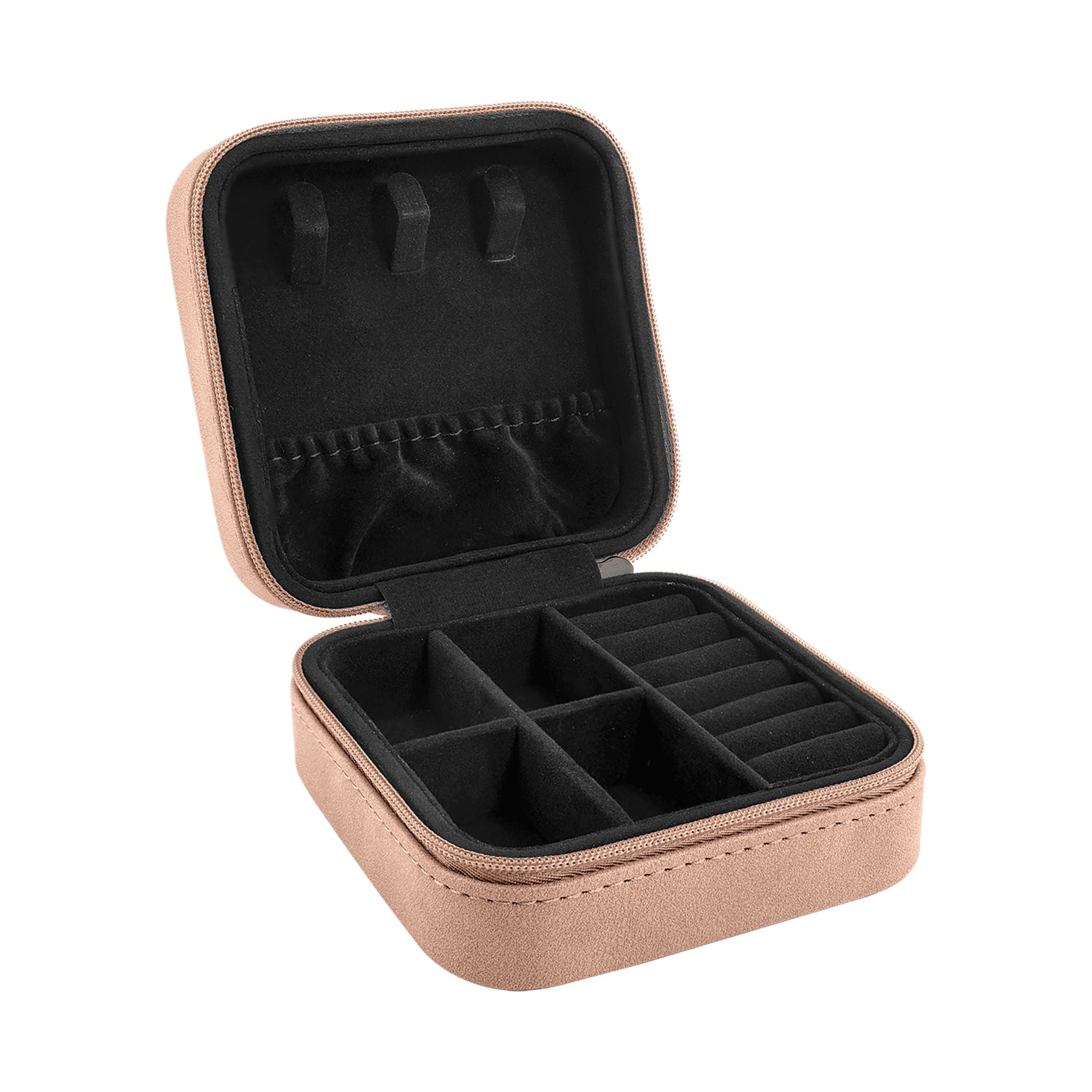 Travel Jewelry Box, Personalized Leatherette Jewelry Case Engraved with Custom Name