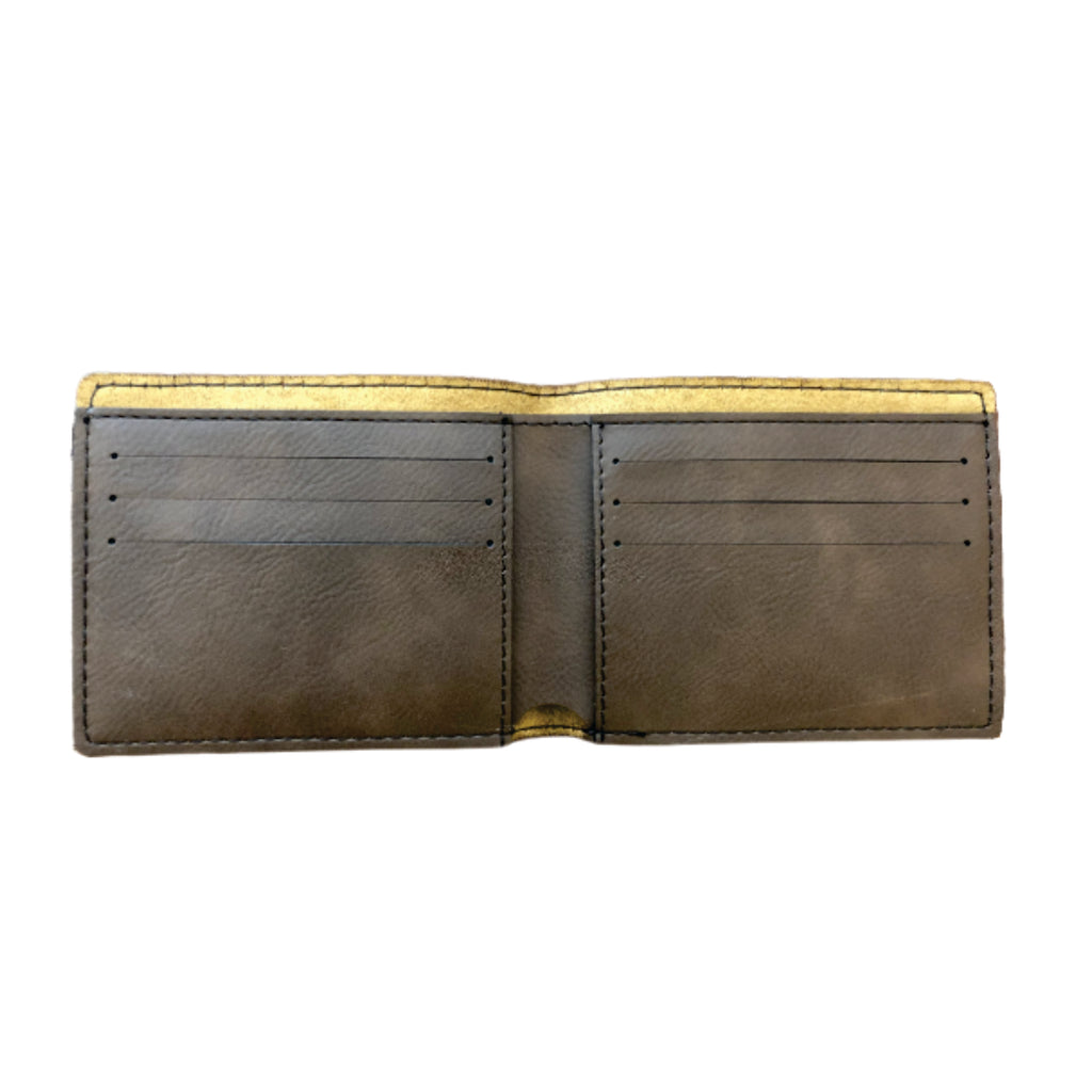 DND Gifts Wisdom Check Crit Fail Engraved Leatherette Bi-fold Wallet, D&D Dungeons Dragons